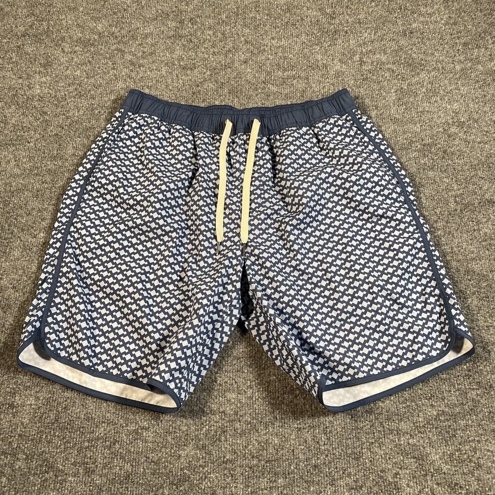 Fair Harbor Mens Size L Geometric Pattern Drawstring Elastic Waist Lined Shorts